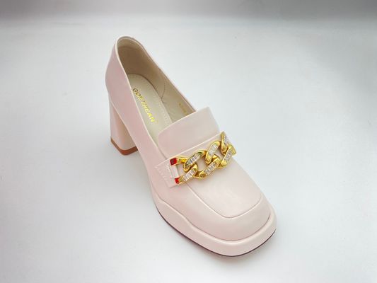 Mujeres con tacones blancos con suela gruesa y fácil de quitar verano para dama